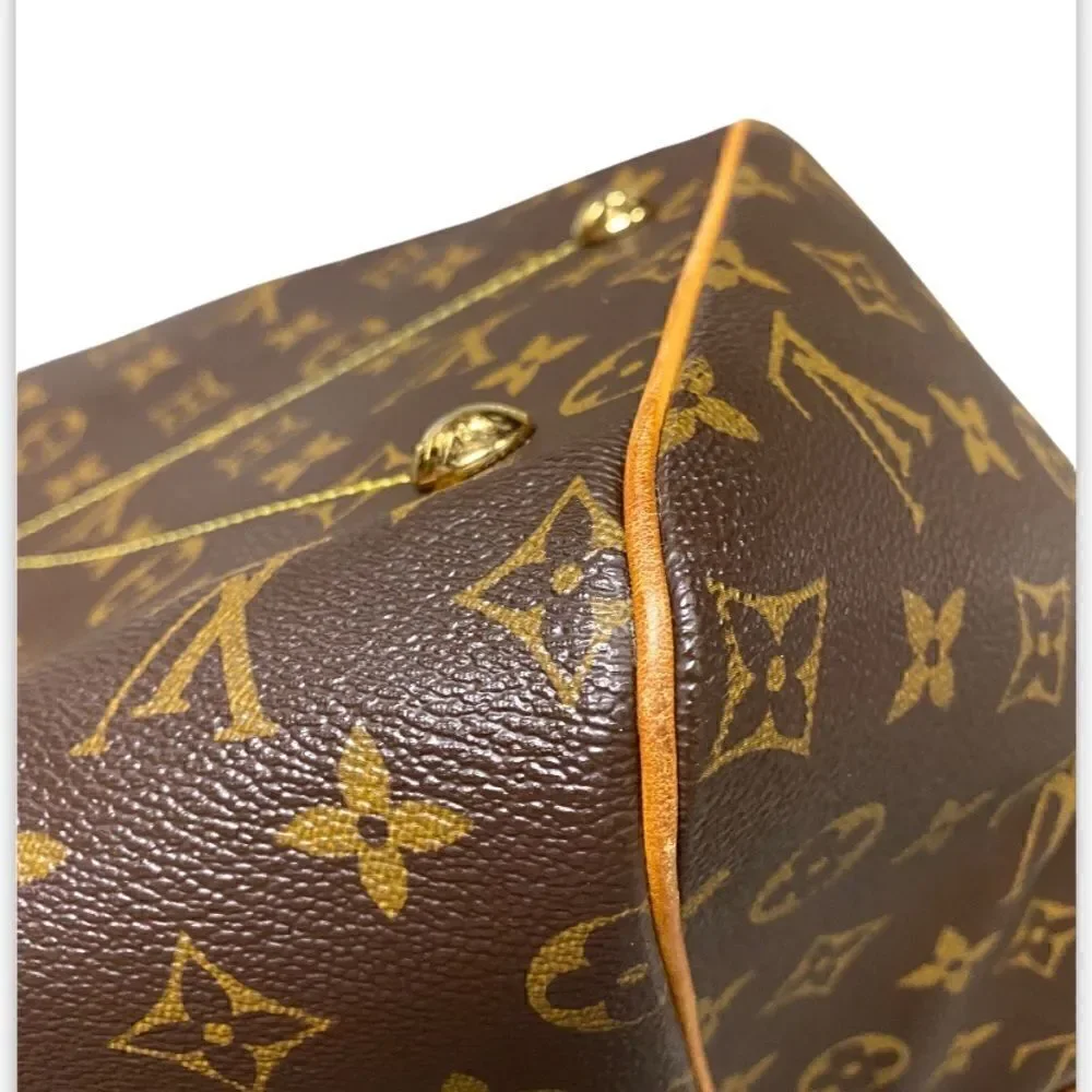 Louis Vuitton Tivoli GM Authentic Brown Leather & Monogram Canvas Shoulder Bag